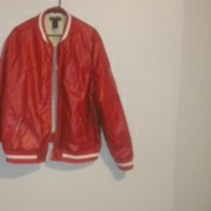 Red bomber jacket Ashley Stewart